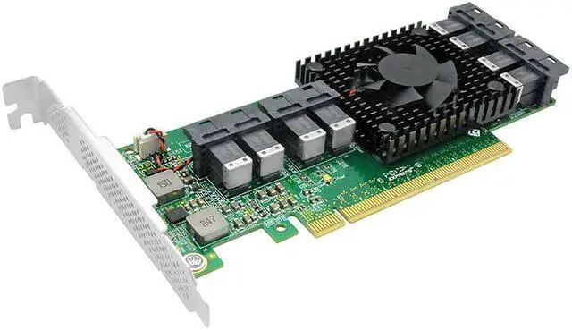 Alt view image 3 of 7 - Linkreal PCI Express x16 to 8 U.2 SFF-8643 NVMe SSD Adapter Card