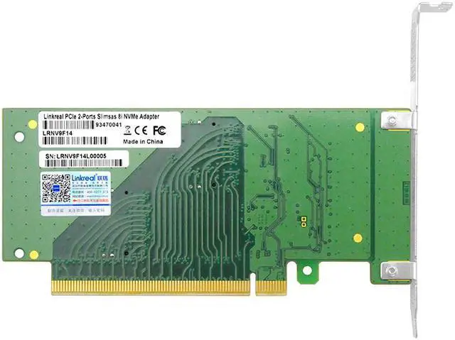 Alt view image 2 of 6 - Linkreal PCIe X16 to SlimSAS (SFF-8654) 8i  Bifurcation Adapter Support PCIe 4.0 U.2 NVMe SSD