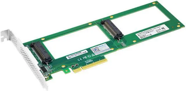 Alt view image 4 of 5 - Linkreal 2X U.2 SFF-8639 SSD to PCIE Express 3.0 Gen 3 X8 Card U.2 NVMe SSD Adapter
