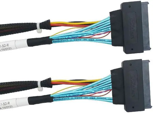 Alt view image 2 of 5 - Linkreal PCIe 4.0 SlimSAS 8i (SFF-8654) to Two U.2 SFF-8639 Cable