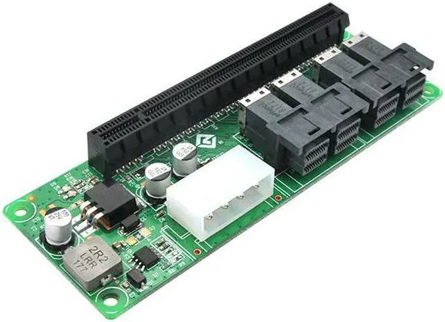 Alt view image 2 of 4 - Linkreal 4 Port SFF-8643 to PCIe x16 Slot Adapter for Servers