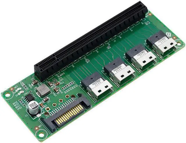 Alt view image 3 of 5 - Linkreal 4 Port SFF-8654 to PCIe x16 Slot Adapter