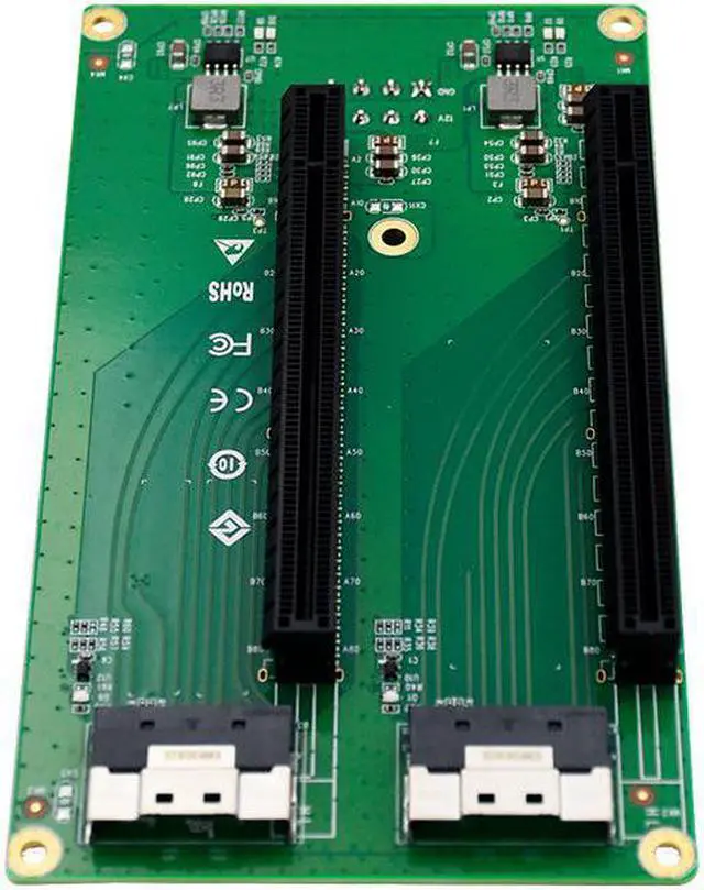 Alt view image 2 of 5 - Linkreal 2 Port SFF-8654 to 2 PCIe x16 Slot Adapter-LRFCF922