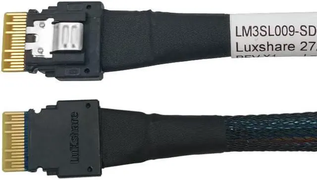 Alt view image 3 of 5 - Linkreal PCIe 4.0 SlimSAS 4i (SFF-8654) to SlimSAS 4i (SFF-8654) Cable-80cm
