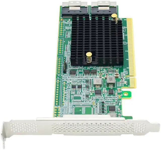 Alt view image 5 of 5 - Linkreal PCIe 4.0 x16 to Two SlimSAS SFF-8654 8i Retimer Adapter