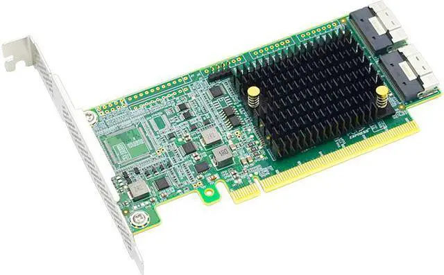 Alt view image 4 of 5 - Linkreal PCIe 4.0 x16 to Two SlimSAS SFF-8654 8i Retimer Adapter