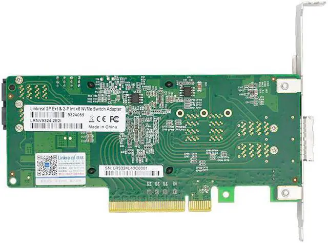 Alt view image 4 of 4 - Linkreal 2 External ports and 2 Internal ports PCIe 3.0 U.2 NVMe Switch Adapter