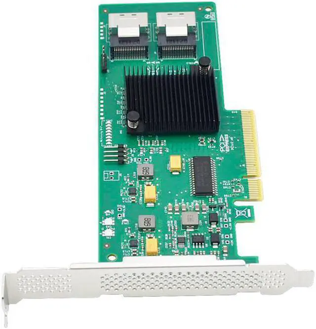 Alt view image 3 of 5 - 6Gb/s PCIe x8 to 8-Port SAS/SATA RAID Controller Card Support RAID 5