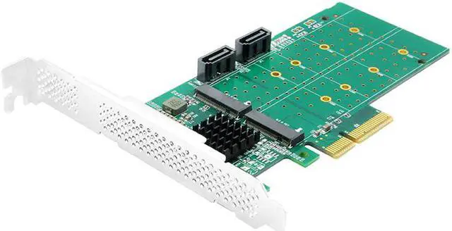 Alt view image 4 of 5 - Linkreal 6Gb/s PCIe x4 to 2-Port M.2 & 2-Port SATA RAID Card
