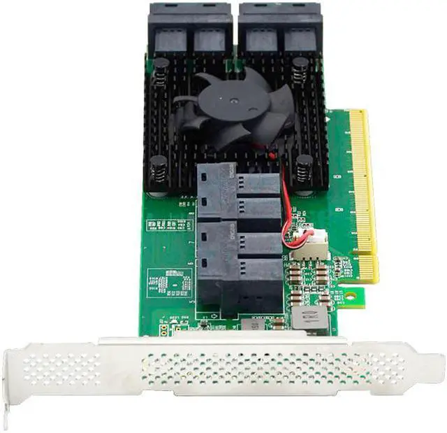 Alt view image 4 of 5 - Linkreal 8 Port U.2 to PCI Express x16 SFF-8639 NVMe SSD Adapter with SFF-8643 Mini-SAS HD 36 Pin Connector and PLX8749 chipset for Servers