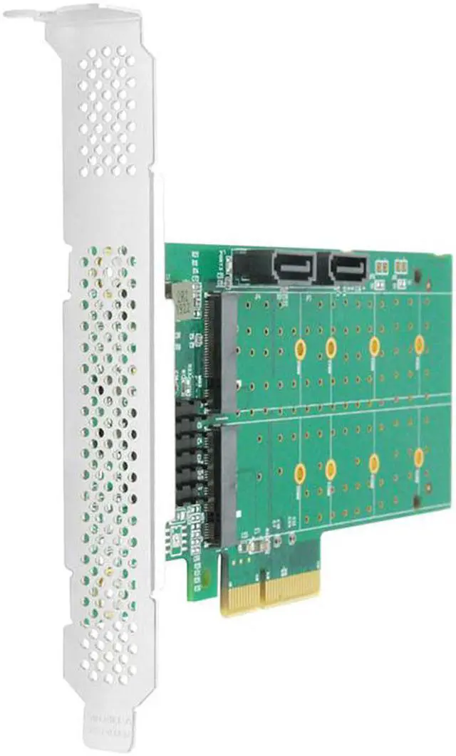 Alt view image 2 of 5 - Linkreal 6Gb/s PCIe x4 to 2-Port M.2 & 2-Port SATA RAID Card