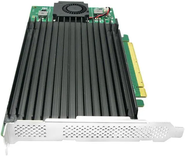 Alt view image 5 of 7 - Linkreal PCIe 3.0 x16 to 4 xM.2 NVMe SSD Adapter Card with heatsink