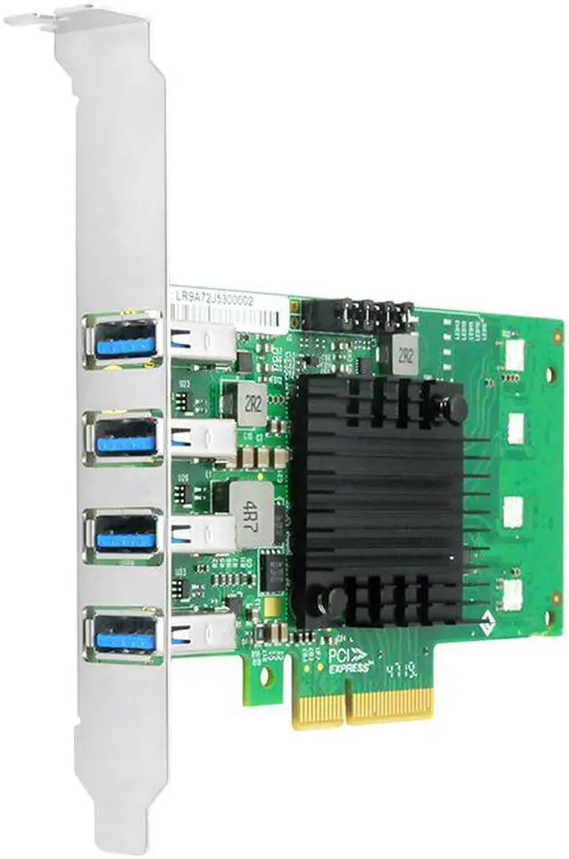 Alt view image 5 of 5 - Linkreal 4 Port USB 3.0 Type-A  PCI Express Expansion Card PCIe to USB 3.0 Host Controller Card Super-speed 5Gbps with 15 Pin Power Connector
