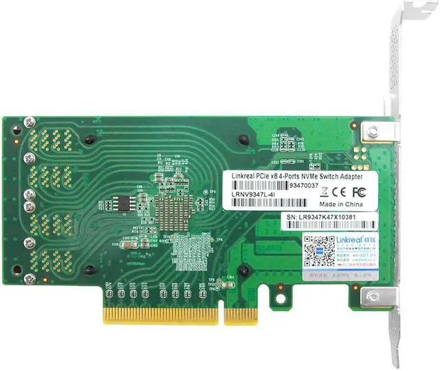 Alt view image 5 of 6 - Linkreal PCI Express 3.0 x8 to 4 x U.2 (SFF-8643) NVMe SSD Adapter