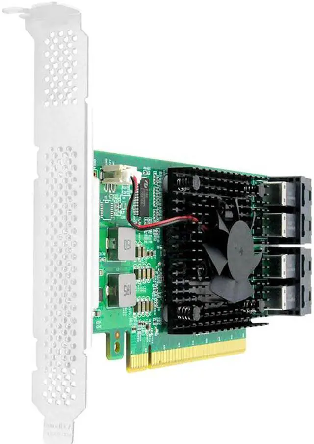 Alt view image 4 of 6 - Linkreal 4 Port PCIe 3.0 x16 to U.2 NVMe SSD Adapter with SFF-8643 Connector and PLX8747 Chipset For Servers-LRNV9347-4I