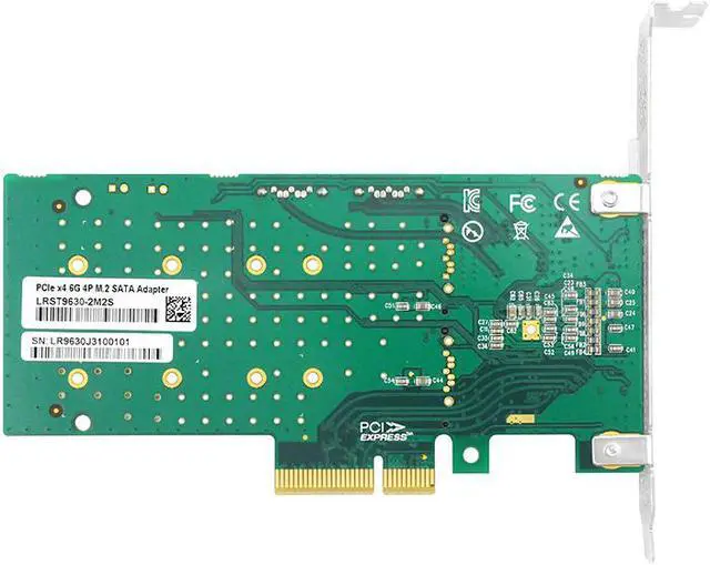 Alt view image 5 of 5 - Linkreal 6Gb/s PCIe x4 to 2-Port M.2 & 2-Port SATA RAID Card