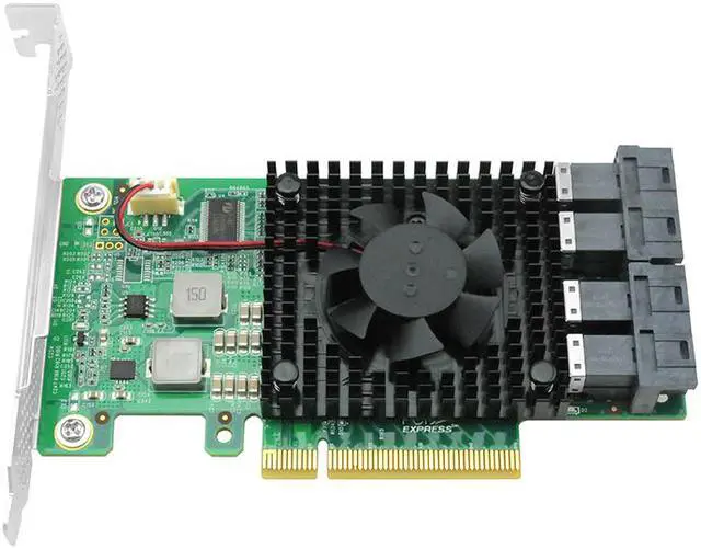 Alt view image 3 of 6 - Linkreal PCI Express 3.0 x8 to 4 x U.2 (SFF-8643) NVMe SSD Adapter
