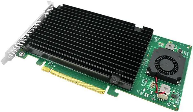 Alt view image 3 of 7 - Linkreal PCIe 3.0 x16 to 4 xM.2 NVMe SSD Adapter Card with heatsink