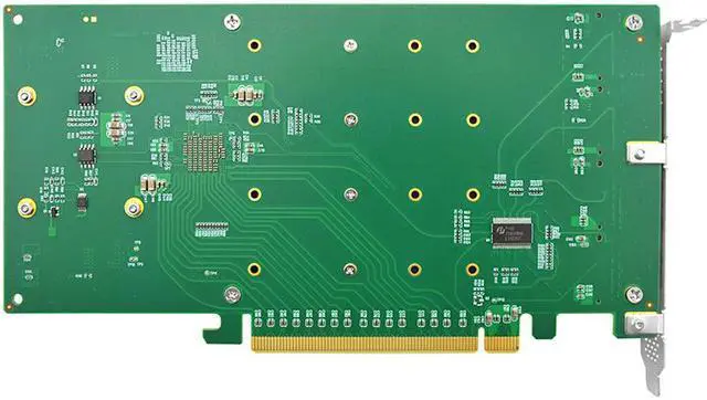 Alt view image 7 of 7 - Linkreal PCIe 3.0 x16 to 4 xM.2 NVMe SSD Adapter Card with heatsink