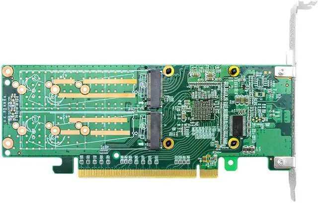 Alt view image 2 of 6 - Linkreal PCIe 3.0 x16 to 4 Port M.2 NVMe SSD Swtich Adapter Card