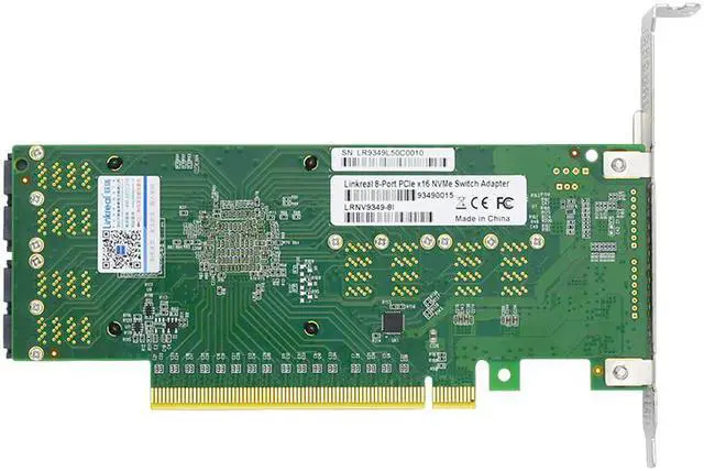 Alt view image 5 of 5 - Linkreal 8 Port U.2 to PCI Express x16 SFF-8639 NVMe SSD Adapter with SFF-8643 Mini-SAS HD 36 Pin Connector and PLX8749 chipset for Servers