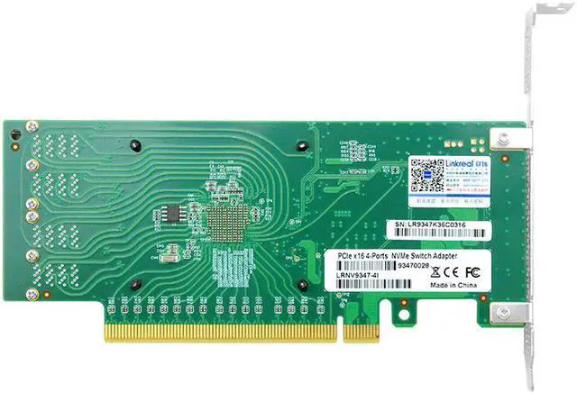 Alt view image 6 of 6 - Linkreal 4 Port PCIe 3.0 x16 to U.2 NVMe SSD Adapter with SFF-8643 Connector and PLX8747 Chipset For Servers-LRNV9347-4I