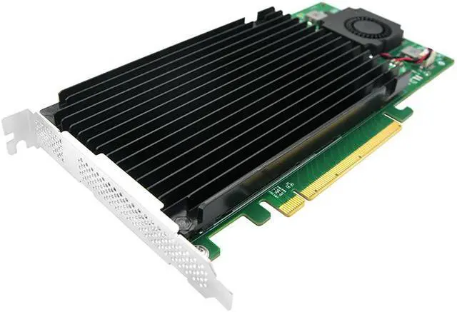 Alt view image 2 of 7 - Linkreal PCIe 3.0 x16 to 4 xM.2 NVMe SSD Adapter Card with heatsink