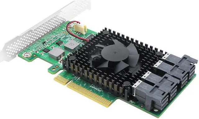 Alt view image 4 of 6 - Linkreal PCI Express 3.0 x8 to 4 x U.2 (SFF-8643) NVMe SSD Adapter