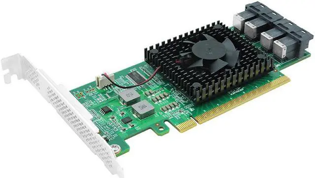 Alt view image 2 of 6 - Linkreal 4 Port PCIe 3.0 x16 to U.2 NVMe SSD Adapter with SFF-8643 Connector and PLX8747 Chipset For Servers-LRNV9347-4I