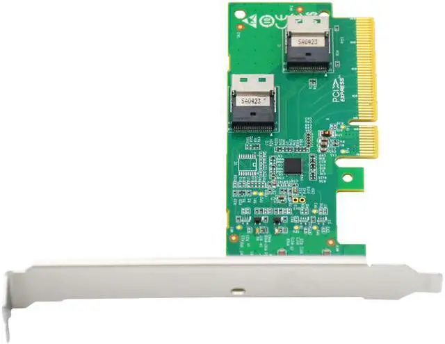 Alt view image 4 of 5 - Linkreal PCI Express 4.0 x8 to Two SlimSAS SFF-8654 4i Adapter