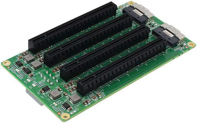 Alt view image 3 of 6 - Linkreal 2 Port SFF-8654 to 4 PCIe x16 Slot Adapter