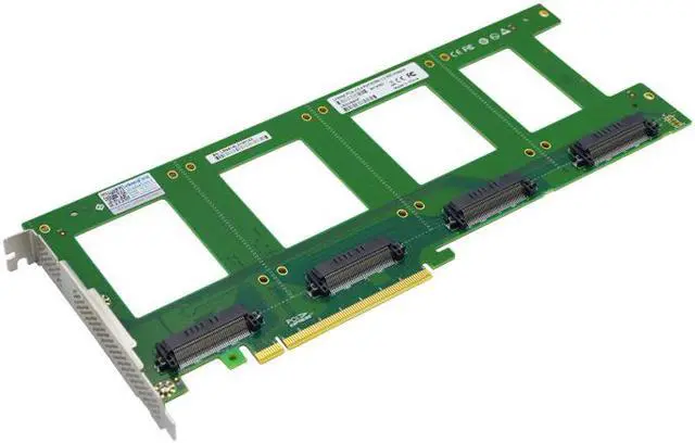 Alt view image 3 of 3 - Linkreal 4X U.2 SFF-8639 SSD to PCIE Express 3.0 Gen3 X16 Card  NVMe SSD Adapter