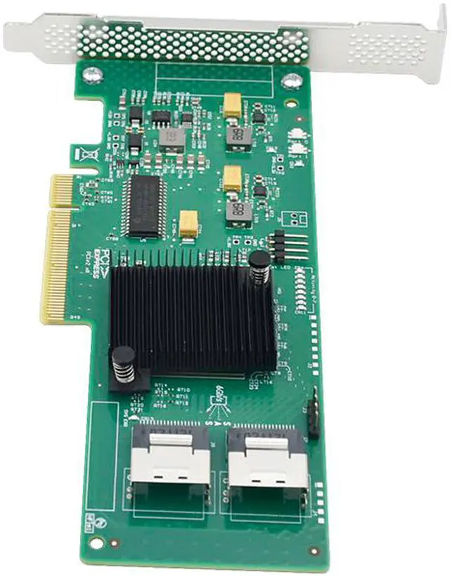 Alt view image 4 of 5 - 6Gb/s PCIe x8 to 8-Port SAS/SATA RAID Controller Card Support RAID 5