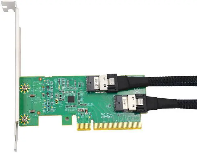 Alt view image 2 of 5 - Linkreal PCI Express 4.0 x8 to Two SlimSAS SFF-8654 4i Adapter