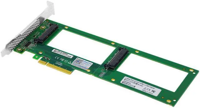 Alt view image 2 of 5 - Linkreal 2X U.2 SFF-8639 SSD to PCIE Express 3.0 Gen 3 X8 Card U.2 NVMe SSD Adapter