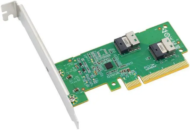 Alt view image 5 of 5 - Linkreal PCI Express 4.0 x8 to Two SlimSAS SFF-8654 4i Adapter