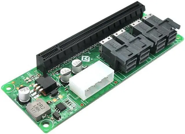 Alt view image 2 of 4 - Linkreal 4 Port SFF-8643 to PCIe x16 Slot Adapter for Servers