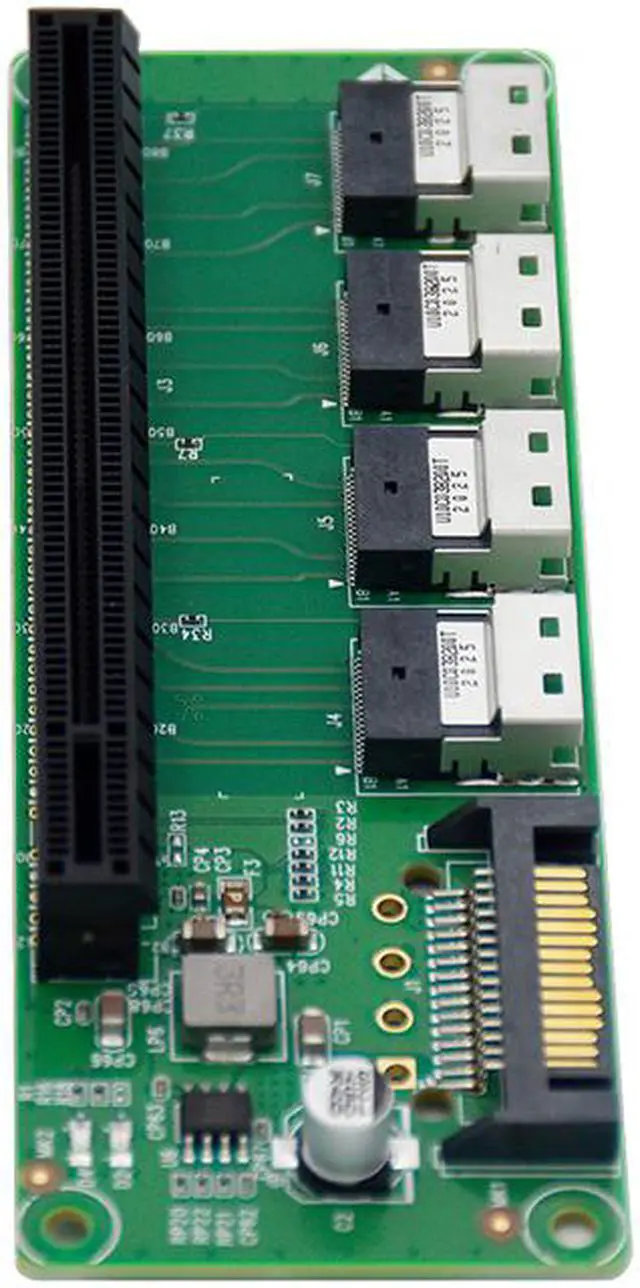 Alt view image 4 of 4 - Linkreal 4 Port SFF-8654 to PCIe x16 Slot Adapter