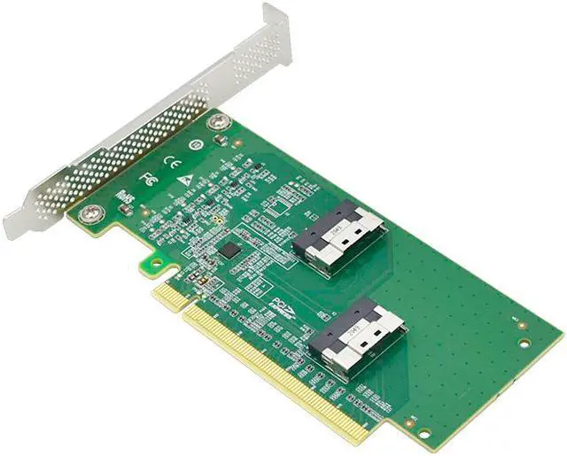 Alt view image 3 of 4 - Linkreal PCIe X16 to SlimSAS (SFF-8654) 8i  Bifurcation Adapter Support PCIe 4.0 U.2 NVMe SSD