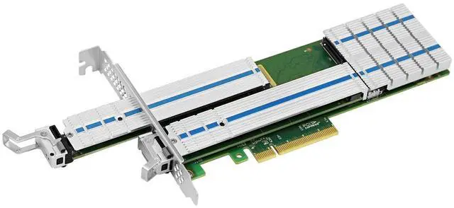 Alt view image 3 of 5 - PCle x8 to 2P M.2 NVMe Adapter(Marvel 88NR2241B0 Based)