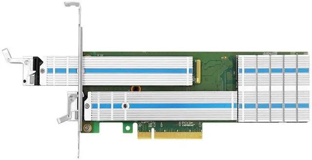 Alt view image 4 of 5 - PCle x8 to 2P M.2 NVMe Adapter(Marvel 88NR2241B0 Based)