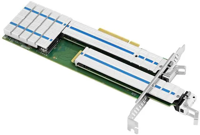 Alt view image 2 of 5 - PCle x8 to 2P M.2 NVMe Adapter(Marvel 88NR2241B0 Based)