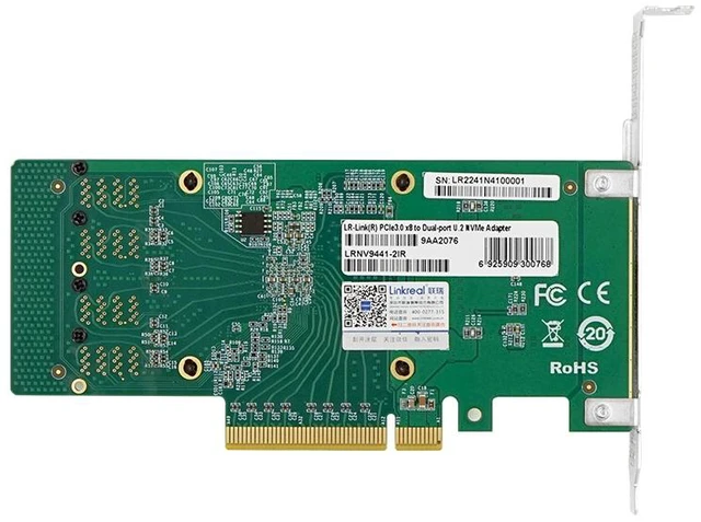 Alt view image 3 of 4 - PCIe 3.0 x8 Dual-Port U.2 NVMe Adapter (Marvell 88NR2241 Based)