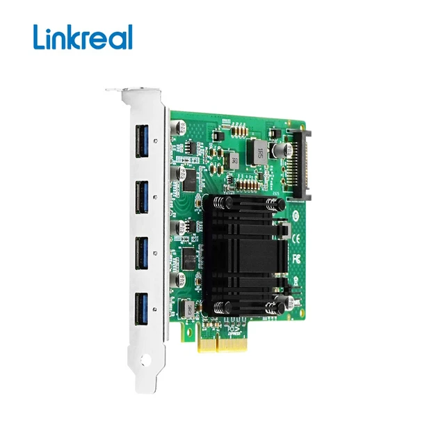Alt view image 3 of 3 - PCIe3.0 x4 4P Type A 10Gb USB 3.1 Adapter