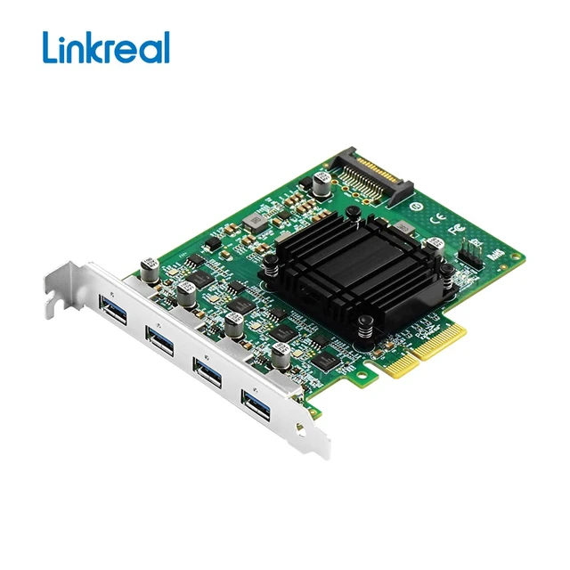 Alt view image 4 of 4 - PCIe2.0 x4 4P Type A 5Gb USB 3.0 Adapter