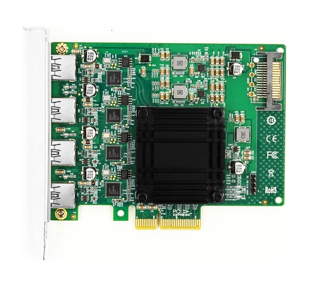 Alt view image 2 of 4 - PCIe2.0 x4 4P Type A 5Gb USB 3.0 Adapter