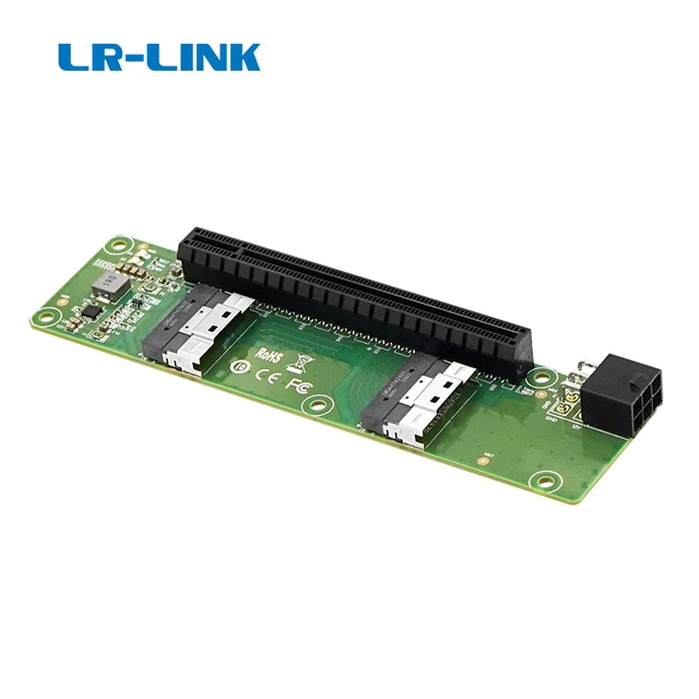 Alt view image 4 of 4 - Dual-Port Slimsas(SFF-8654 8I) to PCIe x16 Converter