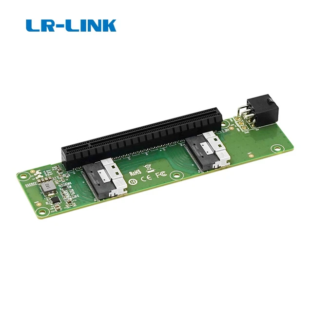 Alt view image 3 of 4 - Dual-Port Slimsas(SFF-8654 8I) to PCIe x16 Converter