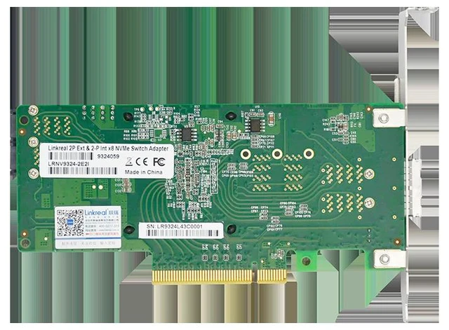 Alt view image 3 of 4 - PCIE 3.0 X8 Rotate 2 SFF-8643+External 2 SFF-8644 NVME Expansion Card