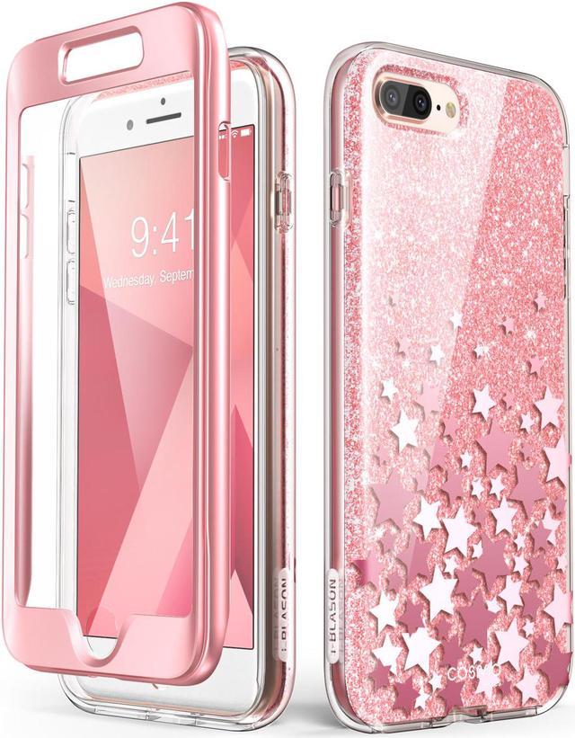 Apple iPhone 8 Plus Case, Slim Full-Body Stylish Protective Case with  Built-in Screen Protector for Apple iPhone 8 Plus - Pink Marble